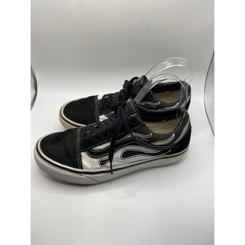 Vans Old Skool Flame Sneakers Black White Women's Size 8 / Men's 6.5 - Picture 2 of 7